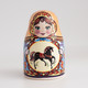 Thimble Big MATRYOSHKA DOLL Horse Nesting Porcelain Russian Ethnic Souvenir - Dés à Coudre