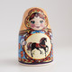 Thimble Big MATRYOSHKA DOLL Horse Nesting Porcelain Russian Ethnic Souvenir - Dés à Coudre