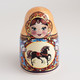 Delcampe - Thimble Big MATRYOSHKA DOLL Horse Nesting Porcelain Russian Ethnic Souvenir - Dés à Coudre