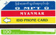 Myanmar - Myanmar Year - Idd Phone Card - 100 Un - Myanmar