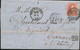 BELGIUM  COB 12 ON COVER FROM BRUSSELS TO FRANCE - 1858-1862 Medaglioni (9/12)