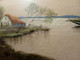 Delcampe - Dessin Au Pastel, Paysage Hollandais, Santen/ Pastel Drawing, Dutch Landscape, Santen - Pasteles