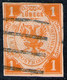 Lübeck Nr. 7 - 1 Shilling Gelborange Mit Klarem Balkenstempel - Luebeck