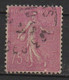 Variété Timbre SEMEUSE Lignée N°202 75 Centimes Rose, Taches Au Dessus De La Main - Usados