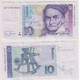Allemagne 10 Deutsch Mark 1989 Et 1 Deutsch Mark 1917. - 10 Deutsche Mark