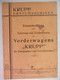 KRUPP ERNTEMASCHINEN Ersatzteilliste & Antleitung Zum Zusammenbau VORDERWAGENS KRUPP Für BINDEMÄHER .. ESSEN - Shop-Manuals