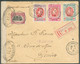 N°132/134-144 - Série ALBERT CROIX-ROUGE + 50c. Emission 1915 Obl. Sc Ste-ADRESSE (POSTE BELGE) Sur Lettre Recommandée D - Andere & Zonder Classificatie