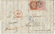 GB 1858, QV 1 D Red Stars (GH) Together With 4 D Rose-carmin On Very Fine Cover Tied By Numeral „947“ (HARTLEPOOL) - Storia Postale