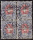 Heimat VD VILLARS S/ OLLON 1885-07-03 Auf 4-er-Block Zu#16 Telegrapfen-Marke 50Rp. - Telegraph