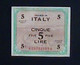 Italy 1943: 5 Lira - Occupation Alliés Seconde Guerre Mondiale
