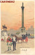 TRAFALGAR SQUARE HIGHLANDER AND LANCER ILLUSTRATOR LITHOGRAPHIE LITHO 1900 ENGLAND - Trafalgar Square