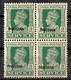 1947 INDIA KGV1 OVERPRINT PAKISTAN 9P BLOCK OF 4 WITH O/P SHIFTING ERROR MNH Hand Print Very Rare - Nuovi