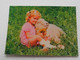 3d 3 D Lenticular Stereo Postcard Child And Lamb   A 214 - Cartoline Stereoscopiche