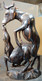 Delcampe - Lot Mixte: Sculpture 49cm: Couplage Cerf/biche, Chauve-souris, Bonus : Déco, Permis De Chasse/ Mixed Lot: Sculpture 49cm - Hout