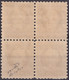1917-388 CUBA REPUBLICA 1917 3c PATRIOT  LUZ Y CABALLERO BLOCK 4 ORIGINAL GUM. - Ongebruikt
