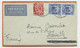 KENYA AND UGANDA 30C PAIRE +15C LETTRE COVER AIR MAAIL 24 JU 1934 TO FRANCE - Kenya & Ouganda