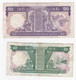 Hong Kong 2 Billets De 50 Dollars 1990 Et 10 Dollars 1990, Ayant Circulé - Hongkong