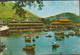 1970. HONG KONG COAT OF ARMS $ 1. On Post Card (Aberdeen - Dragon Boats And Floating Restaure... (Michel 239) - JF427095 - Covers & Documents