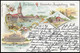 1896 LITHO AK BERLINER GEWERBE AUSSTELLUNG  - THEATER ALT BERLIN – HAUPT RESTAURANT – KOLONIAL ABBTEILUNG - Treptow