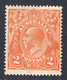 Australia 1918-23 Mint No Hinge, Wmk 5, Dull Orange, Sc# ,SG 62a - Ongebruikt