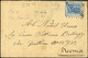 O/cover 1874, Lettera Del 23.5.1874 Da San Marino Per Roma, Affrancata Con 20 C. Azzurro, Annullo A Punti "S.M. NO" E A  - Non Classificati