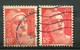 22962 FRANCE N°721a°(Yvert) 6F Rouge  Marianne De Gandon : Mèches Reliées + Normal 1946  TB - Gebraucht