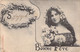 Bonne Fete - St Joseph - Prénom Joseph - Carte Avec Une Jeune Femme Et Un Bouquet De Fleurs - Firstnames