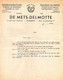 Factuur + Brieven Bonneteriefabriek De Mets-Delmotte Waregem 1939/1945 - Alimentare