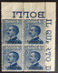 1912 - Italia Regno - Isole Dell' Egeo - Stampalia  25 Cent. - Quartina  - Nuovi - Egeo (Stampalia)
