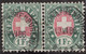 Heimat BS BASEL 1886-06-10 Telegraphen-Stempel Auf Paar 1Fr. Zu#17 Telegraphen-Marke - Telegraph