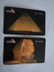 INDONESIA  TELEPIN CARD/2 CARDS   RP 10.000 + RP 20.000  PIRAMID/ SPHINX EGYPTE,/ INDOSAT  MINT CARDS    **6735 ** - Indonesië