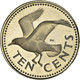 Monnaie, Barbados, 10 Cents, 1975, Franklin Mint, Proof, FDC, Cupro-nickel - Barbados