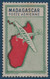 FRANCE Colonies Madagascar Poste Aérienne N°36 (  ) 10fr Vert & Bleu Sans Faciale Pas Courant Signé - Poste Aérienne