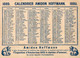 Delcampe - 5 Calendriers   1889 Amidon Hoffmann  Sanglier Chats - Small : ...-1900