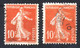 Semeuse - 10c Rouge - YT 134 - Variété - Used Stamps