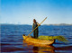 PERÚ , T.P. CIRCULADA , BALSA DE TOTORA EN EL LAGO TITICACA - Pérou