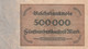 Germany #88b, 500,000 Marks 1.5.1923 Reichsbanknote Small Serial # At Right On Front Only Banknote Currency - 500000 Mark