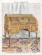 The Kings Art Treasures, 1938 - 21 Marquetry Writing Desk  - Wills Cigarette Card - Original - L Size - Furniture - Wills