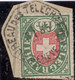 Heimat GE GENÈVE 1885-01-03 Telegraphen-Stempel Auf 1Fr.Telegraphen-Marke Zu#17 Briefstück - Telegrafo