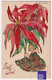 MINI AK Aina Stenberg CPA Litho Postcard 1920 Fille Art Nouveau Deco Mode Fleur Poinsettia Géante Christmas Girl A51-68 - Altri & Non Classificati