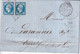 1861 - VENDEE / T22 De ST HILAIRE DES LOGES (IND 9) !  LETTRE DOUBLE PORT PAIRE 20c EMPIRE De MERVANT ! - 1853-1860 Napoleon III