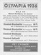 JEUX OLYMPIQUES - OLYMPIA - 1936 - BILD N° 112 - édit; PET. CREMER à DUSSELDORF - CARTE (6,5 X 8,5 Cm) - TRES BON ETAT - Tarjetas