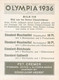 JEUX OLYMPIQUES - OLYMPIA - 1936 - BILD N° 119 - édit; PET. CREMER à DUSSELDORF - CARTE (6,5 X 8,5 Cm) - TRES BON ETAT - Trading Cards