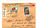 GABON 1971 - Affr. Sur Lettre Recommandée + Cachet + Etiquette Douane - Croix Rouge / Fleurs - Gabun (1960-...)