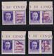 Repubblica Sociale PDG Serie Di 4 Valori 50 C. Sovrastampa Arancio Capovolta Sulla Vignetta MNH** BDF - Oorlogspropaganda