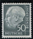 GERMANIA 1954 PRESIDENTE HEUSS 50 P. GRIGIO** MNH CERT. RAYBAUDI - Neufs