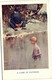 PC LAWSON WOOD, ARTIST SIGNED, A GAME OF PATIENCE, Vintage Postcard (b35368) - Wood, Lawson