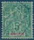 France Colonies Françaises Mayotte N°4 5c Vert Oblitéré Dateur Hexagonal Bleu "ANJOUAN /COL FRANC" Nov 1905 RR - Gebraucht