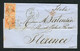 Superbe Lettre En Double Port De Paris Pour Florence ( Italie 1867 ) Avec Deux N° 23 - 1862 Napoleon III