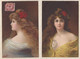 21B3020 Illustrateur ASTI Lot De 2 Cartes Portrait De Femme - Asti